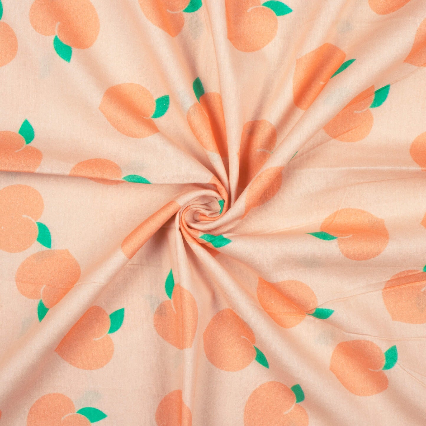 Rinku's Choice Salmon Peach Quirky Pattern Digital Print Cotton Cambric Fabric