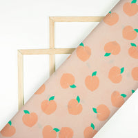 Rinku's Choice Salmon Peach Quirky Pattern Digital Print Cotton Cambric Fabric