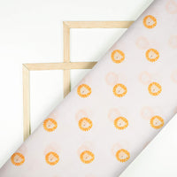 Kavya's Choice White And Yellow Animal Pattern Digital Print Cotton Cambric Fabric