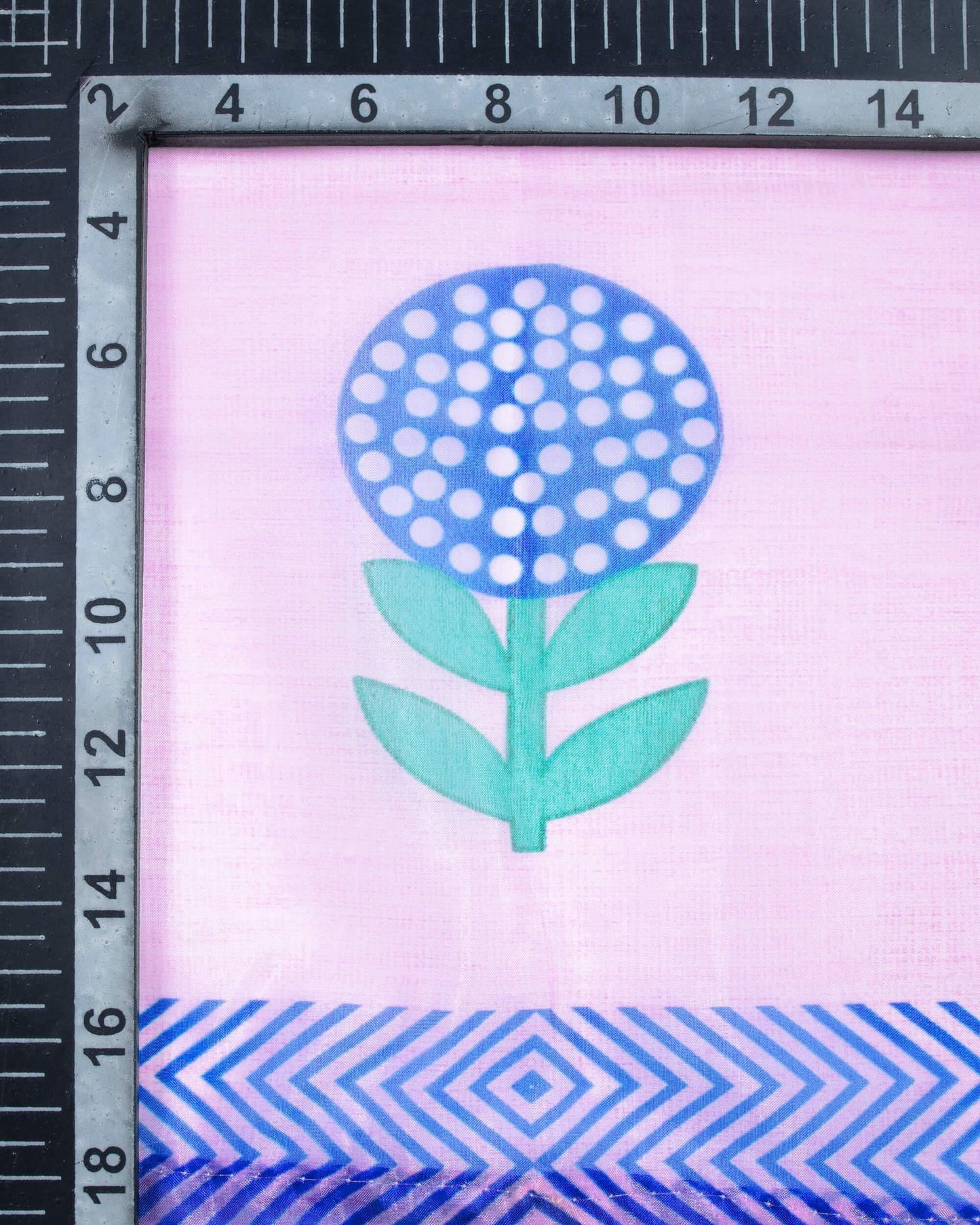 Taffy Pink And Royal Blue Floral Pattern Digital Print Premium Organza Dupatta With Tassels - Fabcurate