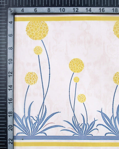 Salmon Peach And Dijjon Yellow Floral Pattern Digital Print Premium Organza Dupatta With Tassels - Fabcurate
