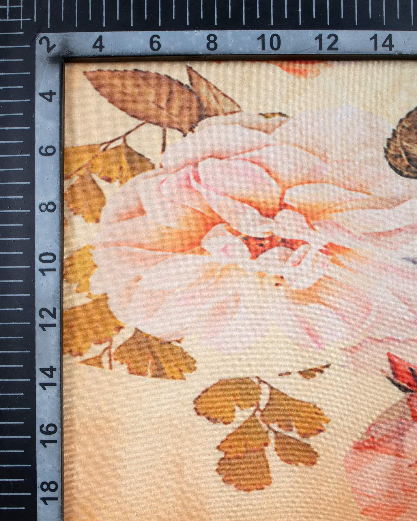 Royal Orange And Pink Floral Pattern Digital Print Premium Organza Dupatta With Tassels - Fabcurate