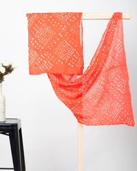 Salmon Orange Kutchhi Bandhani Tie & Dye Cotton Dupatta