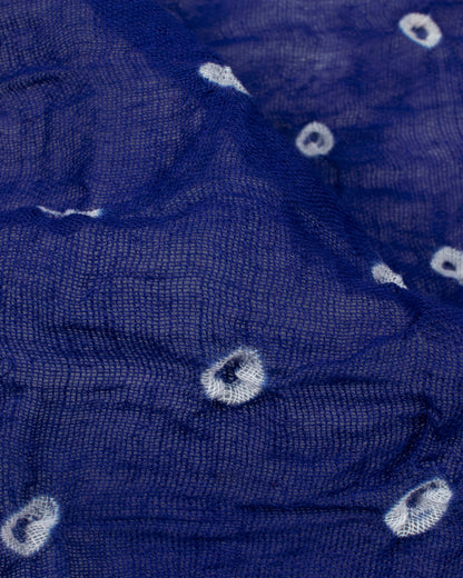 Space Blue Kutchhi Bandhani Tie & Dye Cotton Dupatta