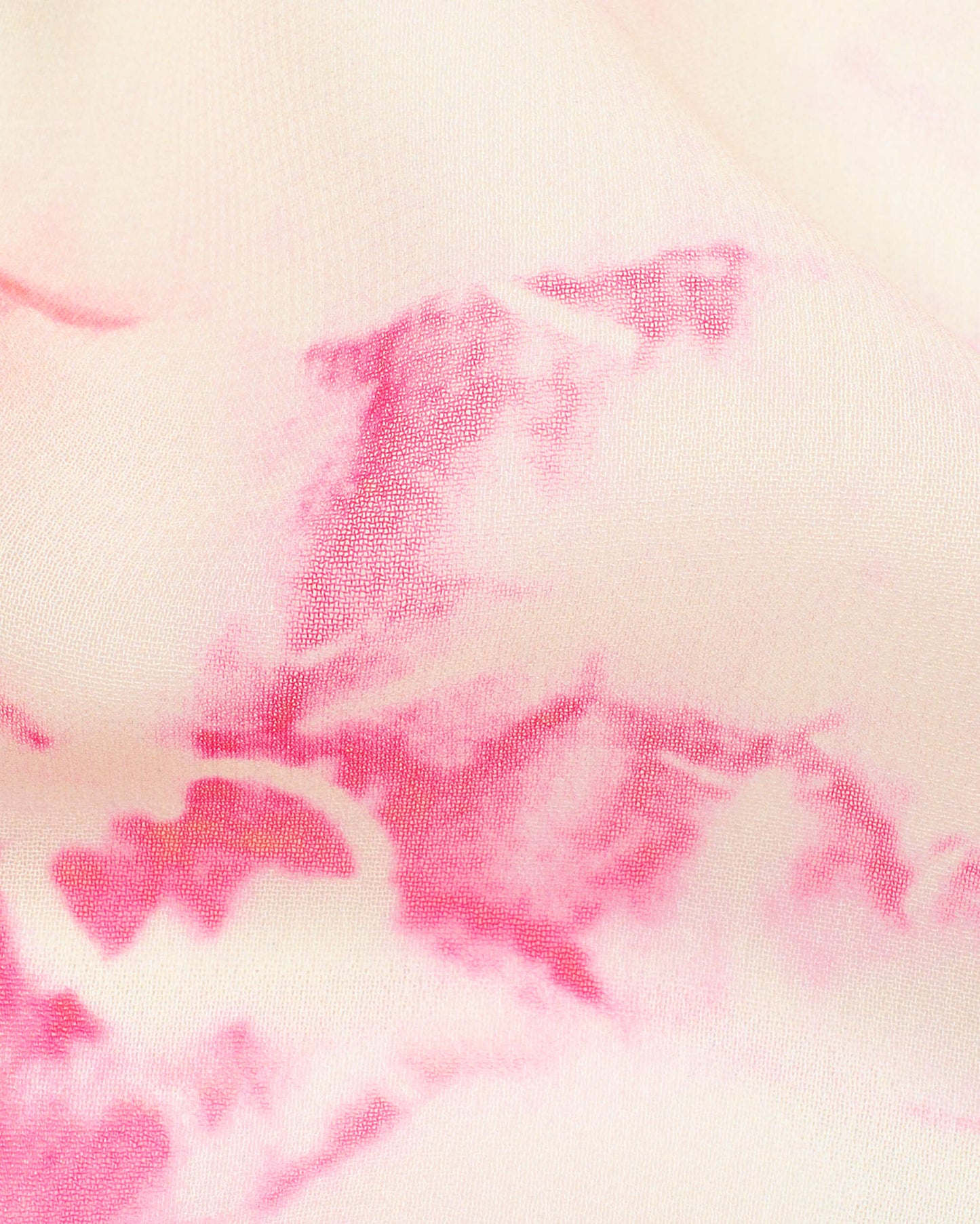 Hot Pink And Cream Tye And Dye Pattern Digital Print Georgette Dupatta With Tassels