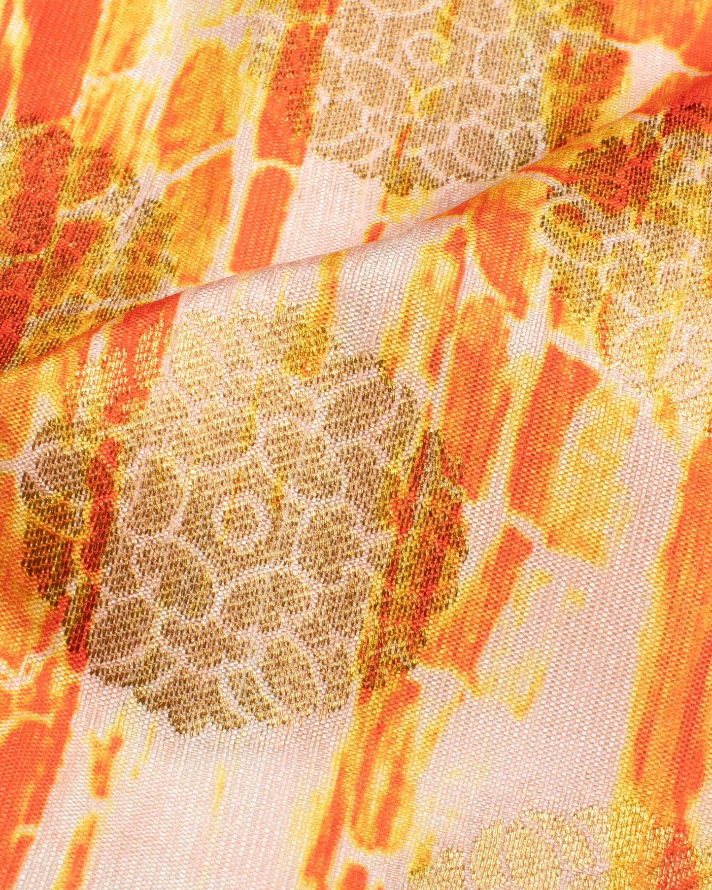 Pale Pink And Red Shibori Pattern Digital Print Zari Jacquard Banarasi Silk Dupatta With Tassels