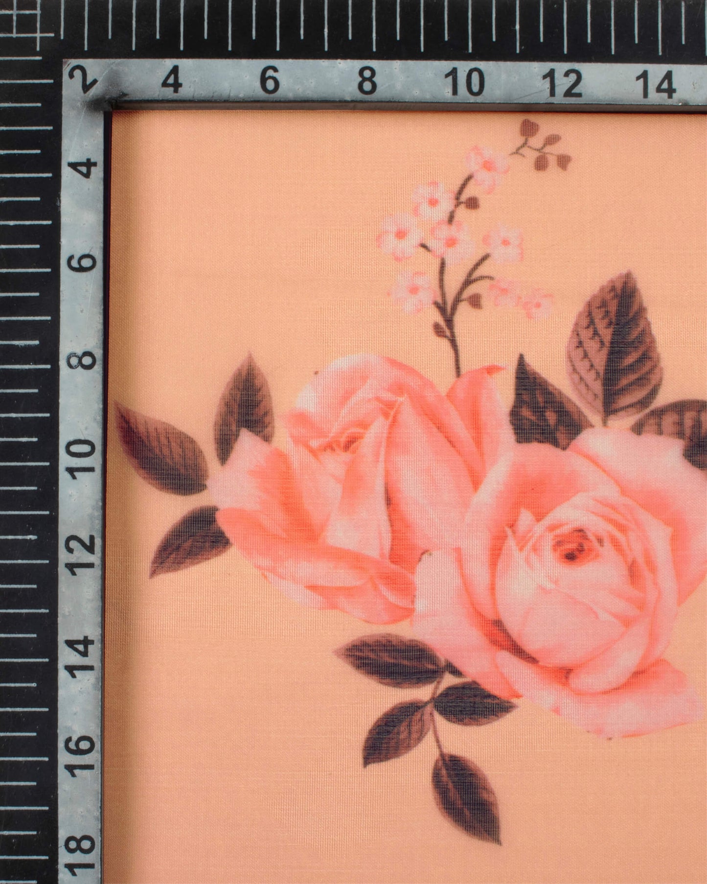 Salmon Orange And Pink Floral Pattern Digital Print Organza Dupatta With Tassels