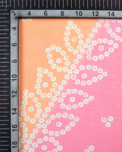 Pink And Blue Bandhanii Pattern Digital Print Organza Dupatta With Tassels