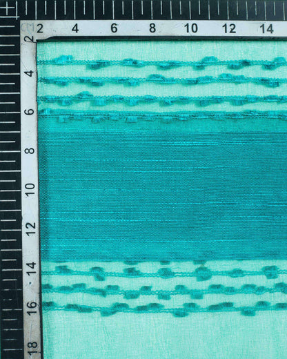 Sky Blue And Green Tie & Dye Pattern Woven Bhagalpuri Viscose By Tusser Silk Dupatta With Tassels - Fabcurate