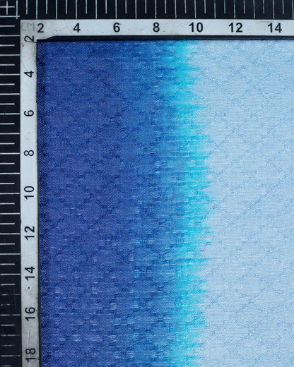 Royal Blue And Sky Blue Tie & Dye Pattern Woven Bhagalpuri Premium Dobby Viscose Silk Dupatta - Fabcurate