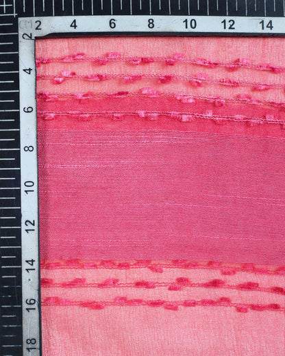 Red And Pink Tie & Dye Pattern Woven Bhagalpuri Viscose By Tusser Silk Dupatta With Tassels - Fabcurate