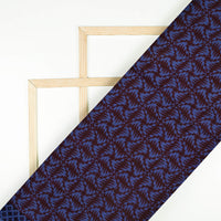 Yale Blue And Dark Purple Geometric Pattern Bagh Print Handblock Natural Dye Rayon Fabric