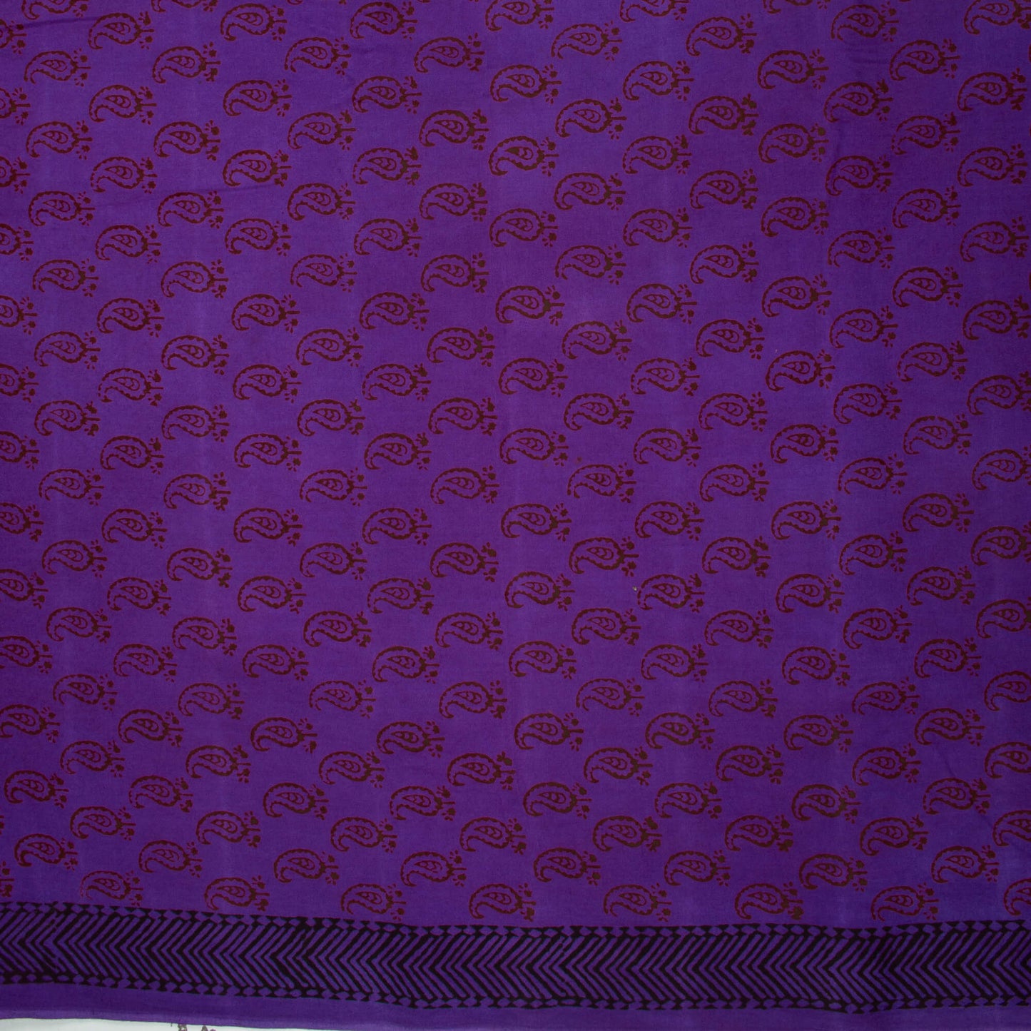 Grape Purple And Maroon Paisely Pattern Bagh Print Handblock Natural Dye Rayon Fabric