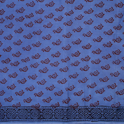 Regal Blue And Dark Purple Botti Pattern Bagh Print Handblock Natural Dye Rayon Fabric