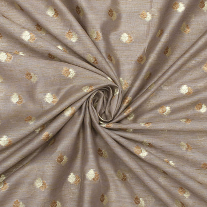 Salmon Orange Booti Pattern Zari Jacquard Banarasi Organza Fabric