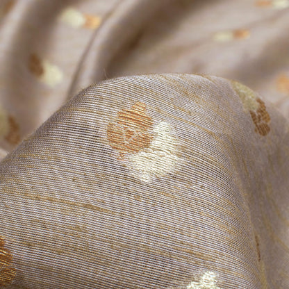 Salmon Orange Booti Pattern Zari Jacquard Banarasi Organza Fabric