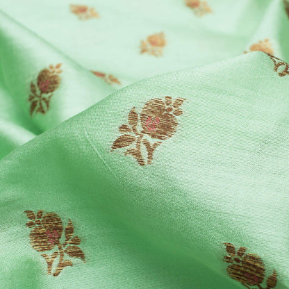 Pistachio Green Booti Pattern Zari Jacquard Pure Banarasi Chanderi Fabric