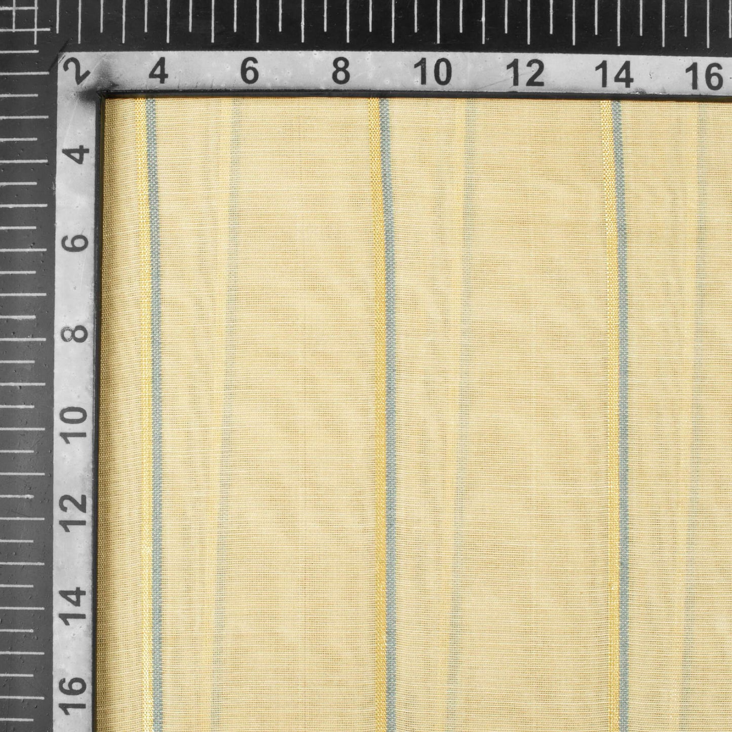 Beige Stripes Pattern Lurex Banarasi Chanderi Fabric