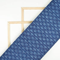 Indigo Booti Pattern Sequins Embroidery Natural Dye Akola Handblock Cotton Fabric