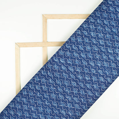 Indigo Booti Pattern Sequins Embroidery Natural Dye Akola Handblock Cotton Fabric