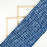 Indigo Geometric Pattern Sequins Embroidery Natural Dye Akola Handblock Cotton Fabric