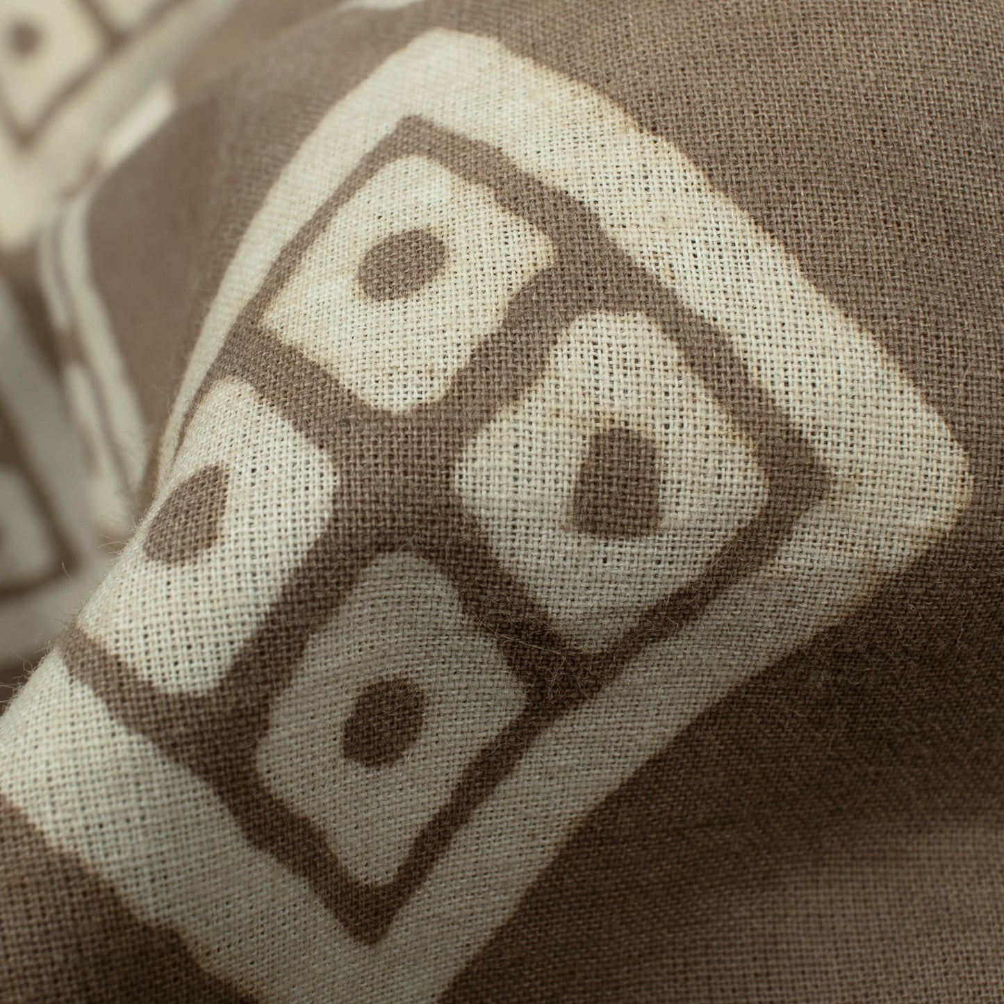 Grey And Cream Geometric Pattern Kashish Handblock Cotton Fabric