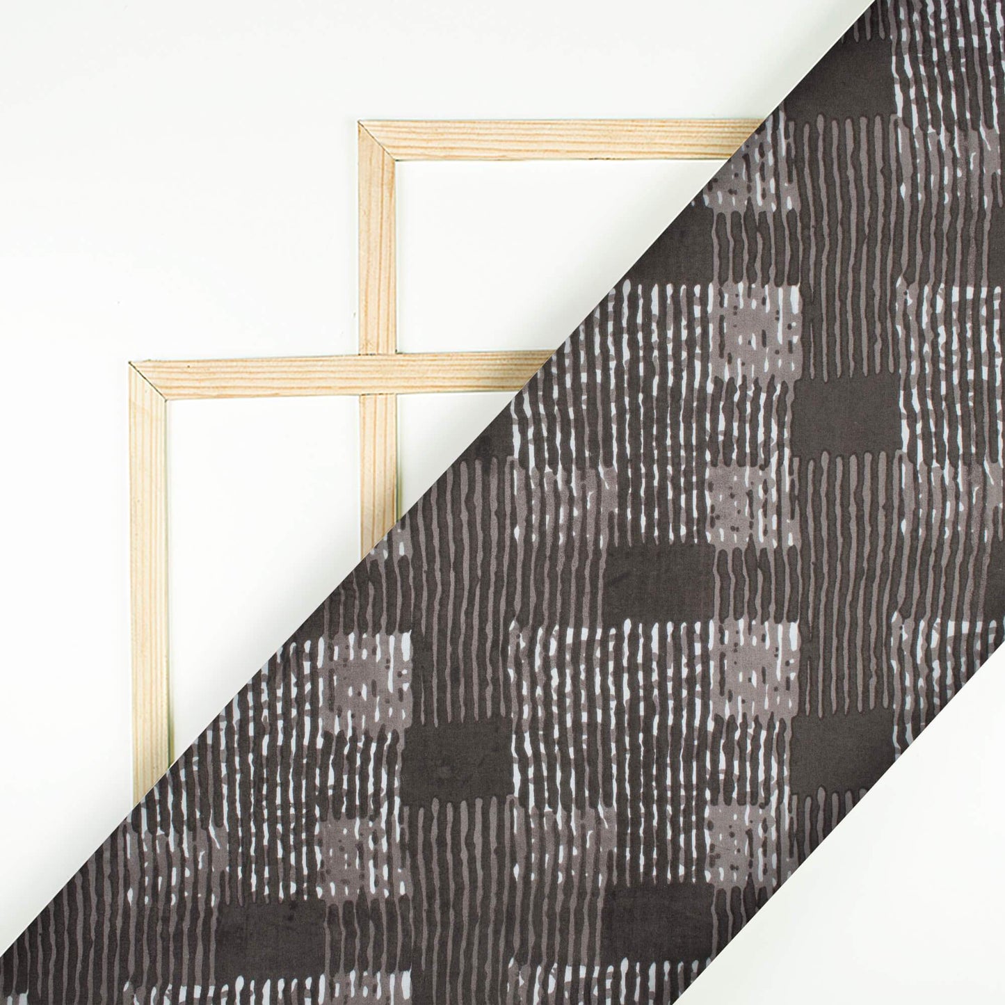 Brown Geometric Pattern Handblock Cotton Fabric