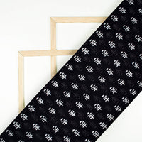 Monochrome Booti Pattern Handblock Cotton Fabric