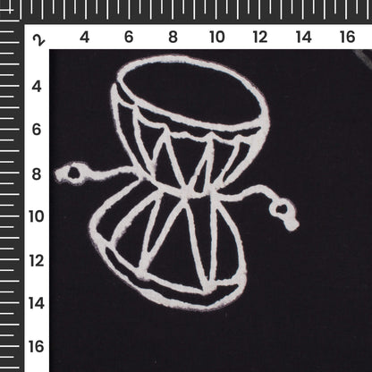Monochrome Quirky Pattern Handblock Cotton Fabric