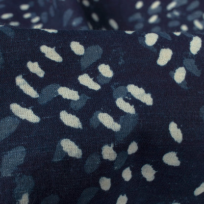 Indigo Abstract Pattern Natural Dye Handblock Cotton Fabric