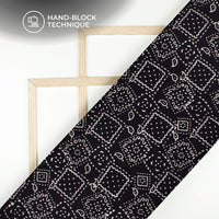 Monochrome Quirky Pattern Handblock Cotton Fabric