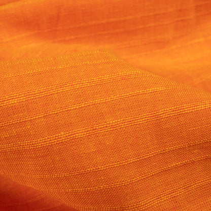 Apricot Orange Textured Pattern Handloom Cotton Fabric