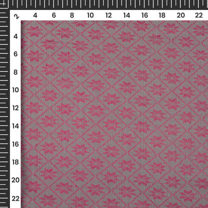Grey Lattice Dobby Handloom Cotton Fabric
