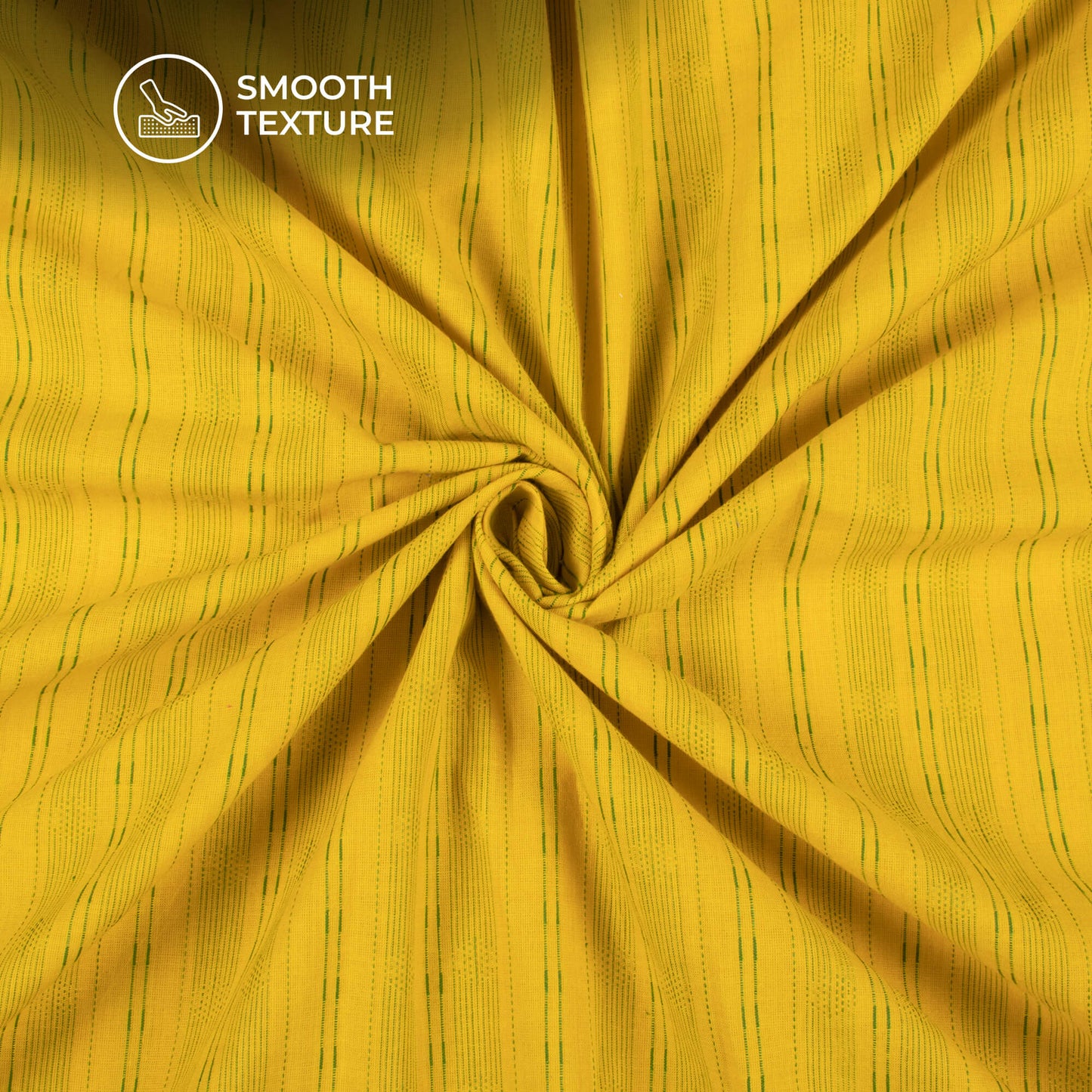 Yellow Stripes Dobby Handloom Cotton Fabric