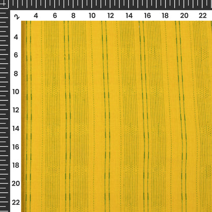 Yellow Stripes Dobby Handloom Cotton Fabric