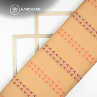 Cantaloupe Orange Stripes Dobby Handloom Cotton Fabric