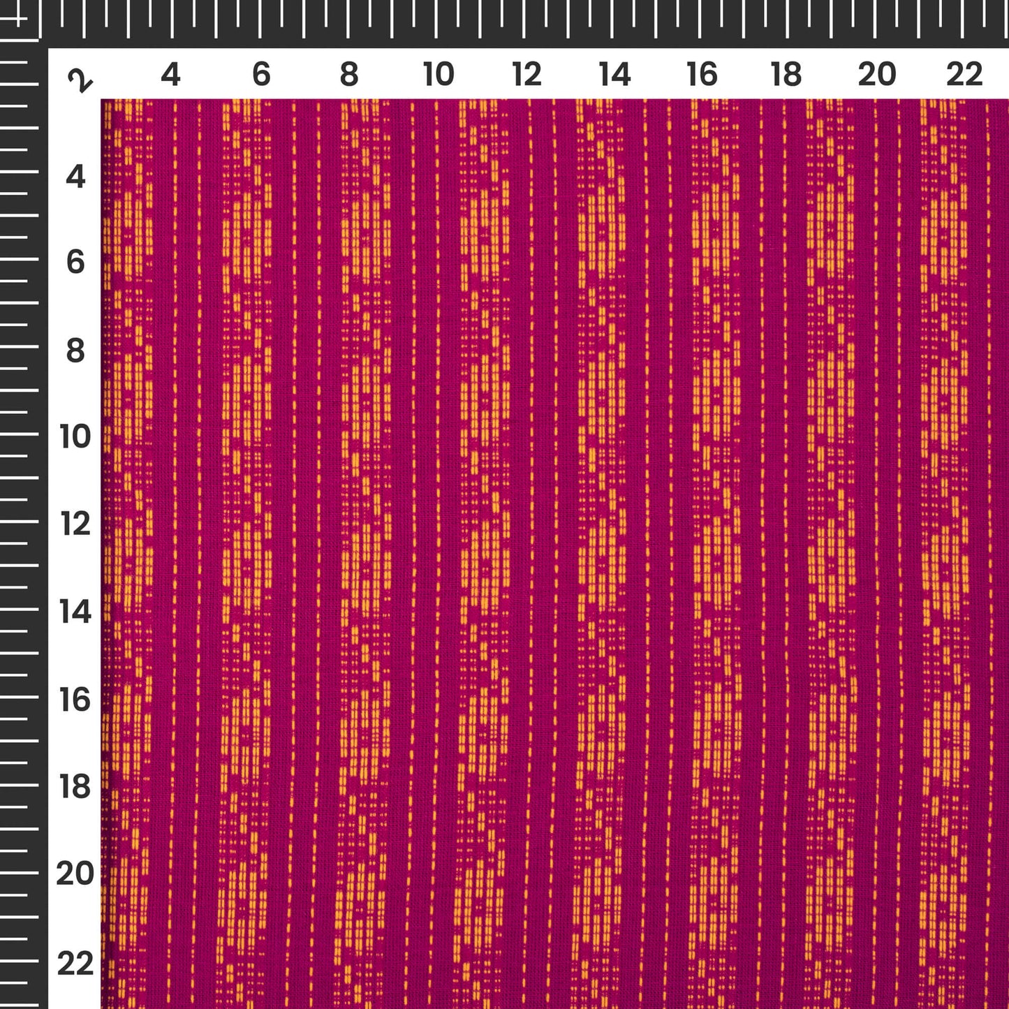 Pink Geometric Stripes Dobby Handloom Cotton Fabric
