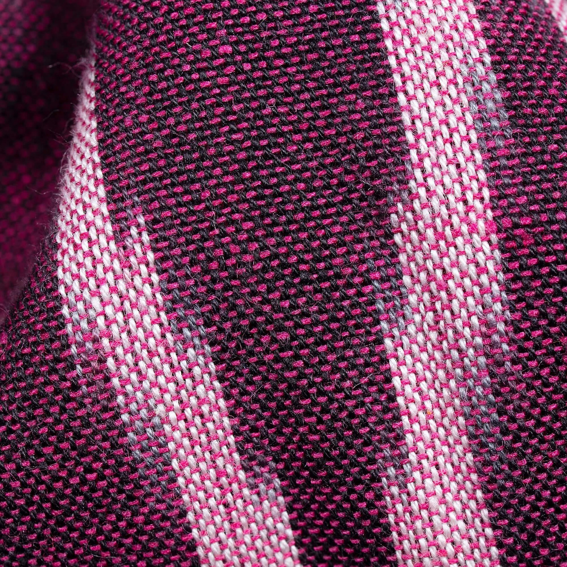 Dark Wine Purple And Punch Pink Chevron Pattern Pre-Washed Ikat Cotton Fabric - Fabcurate