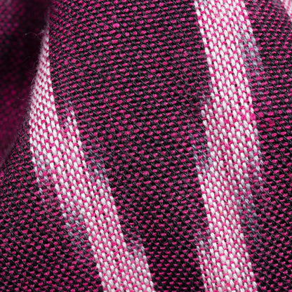 Dark Wine Purple And Punch Pink Chevron Pattern Pre-Washed Ikat Cotton Fabric - Fabcurate