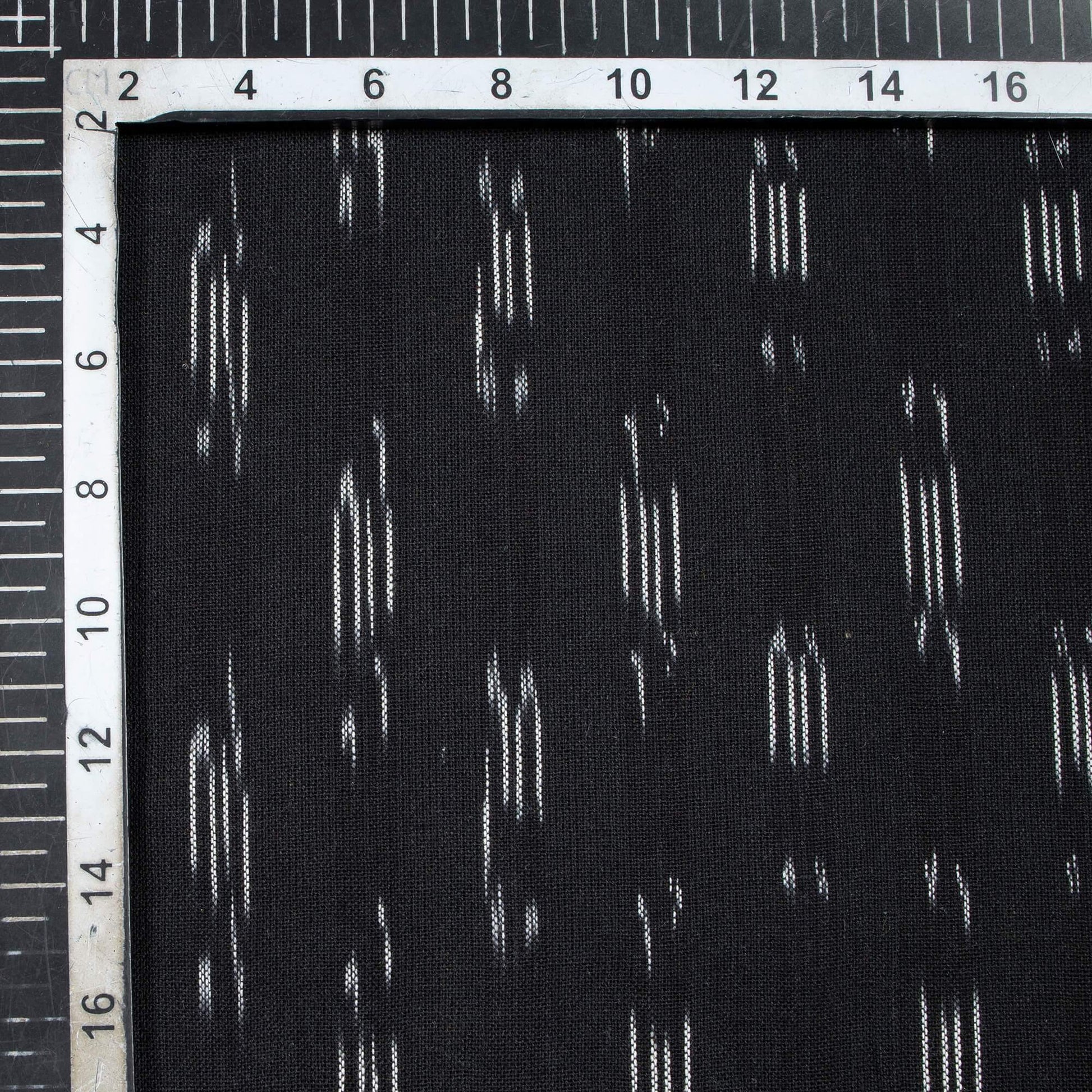 Black And White Stripes Pattern Pre-Washed Ikat Cotton Fabric - Fabcurate