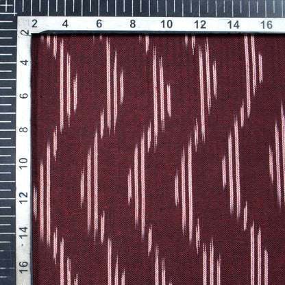 Blood Red Stripes Pattern Pre-Washed Ikat Cotton Fabric