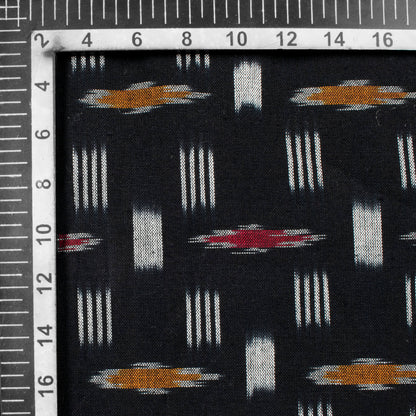Black And White Abstract Pattern Pre-Washed Double Ikat Cotton Fabric