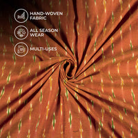 Cider Orange Pre-Washed Pochampally Ikat Cotton Fabric