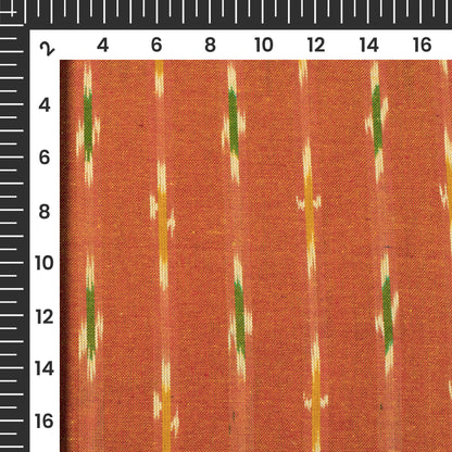 Cider Orange Pre-Washed Pochampally Ikat Cotton Fabric