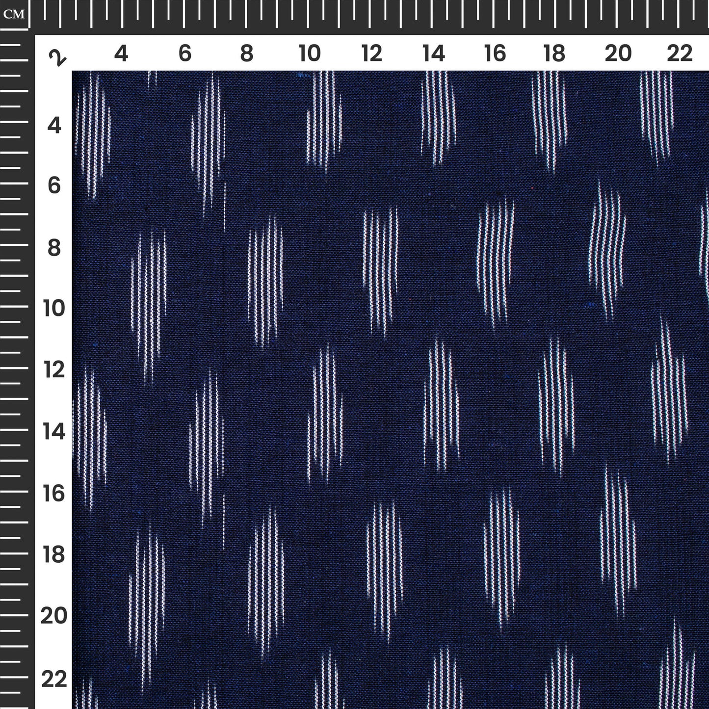 Navy Blue Pochampally Pre-Washed Ikat Cotton Fabric