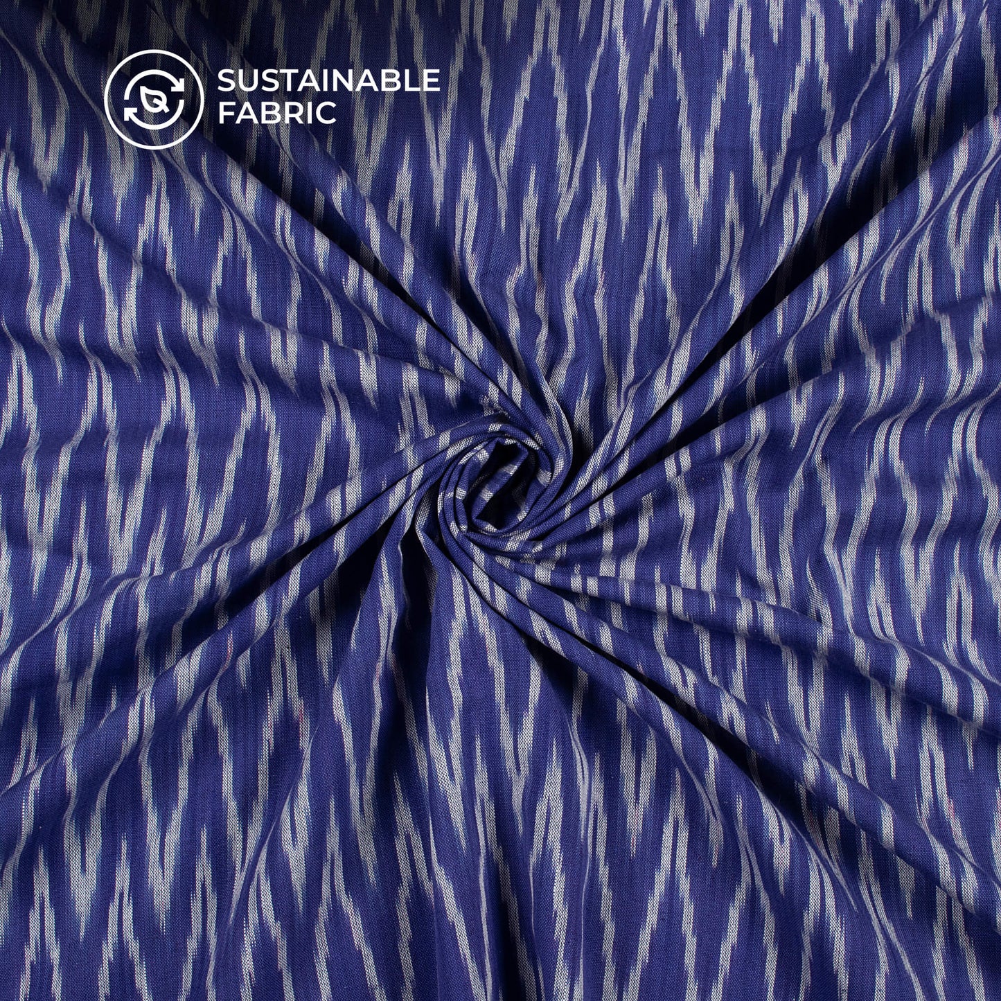 Royal Blue Pochampally Pre-Washed Ikat Cotton Fabric