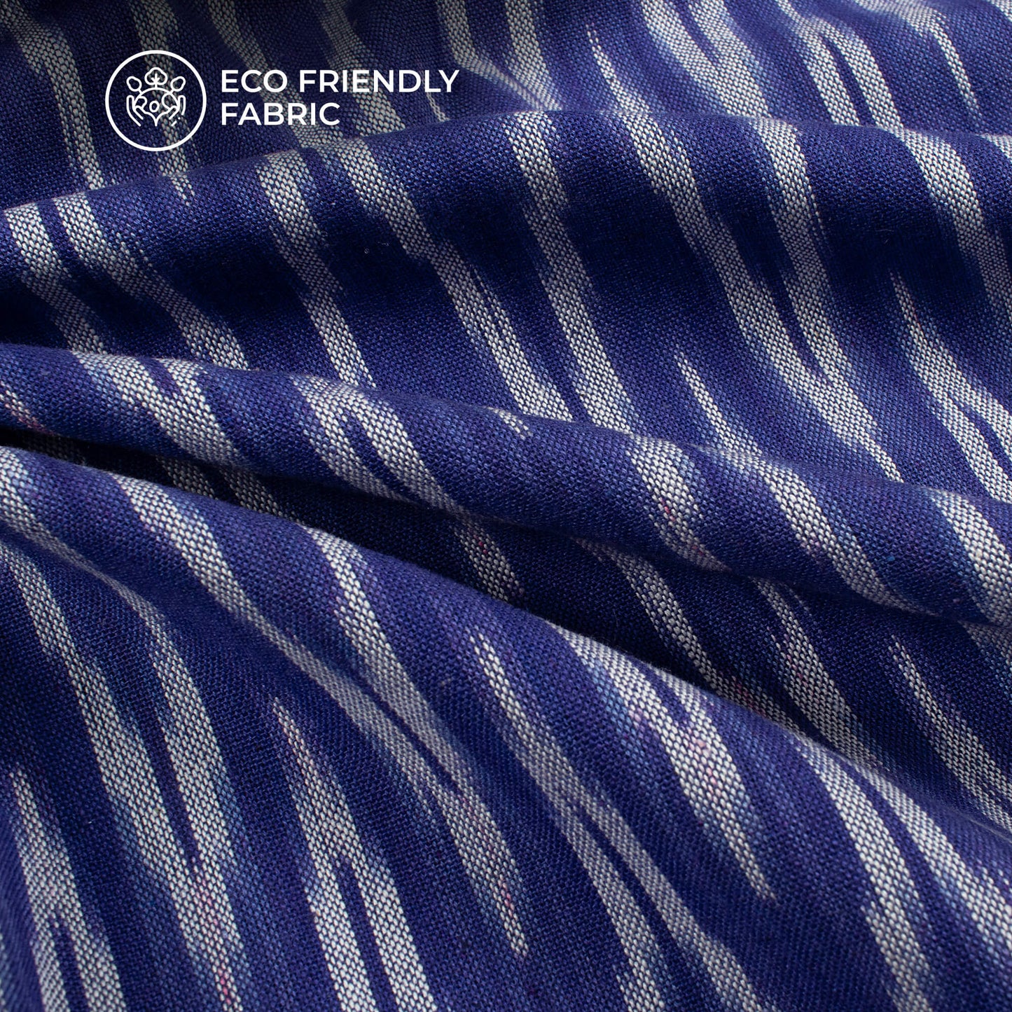 Royal Blue Pochampally Pre-Washed Ikat Cotton Fabric