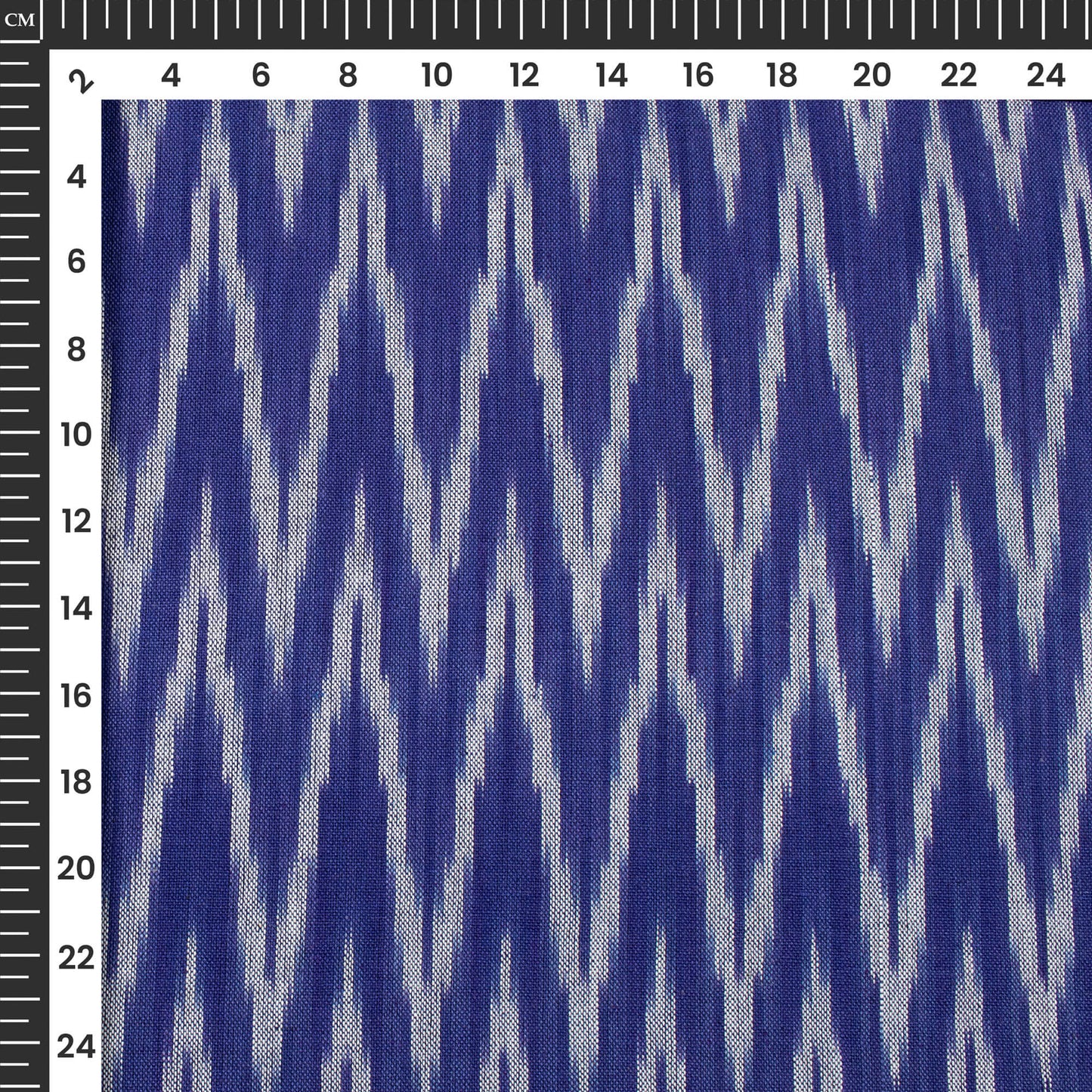 Royal Blue Pochampally Pre-Washed Ikat Cotton Fabric