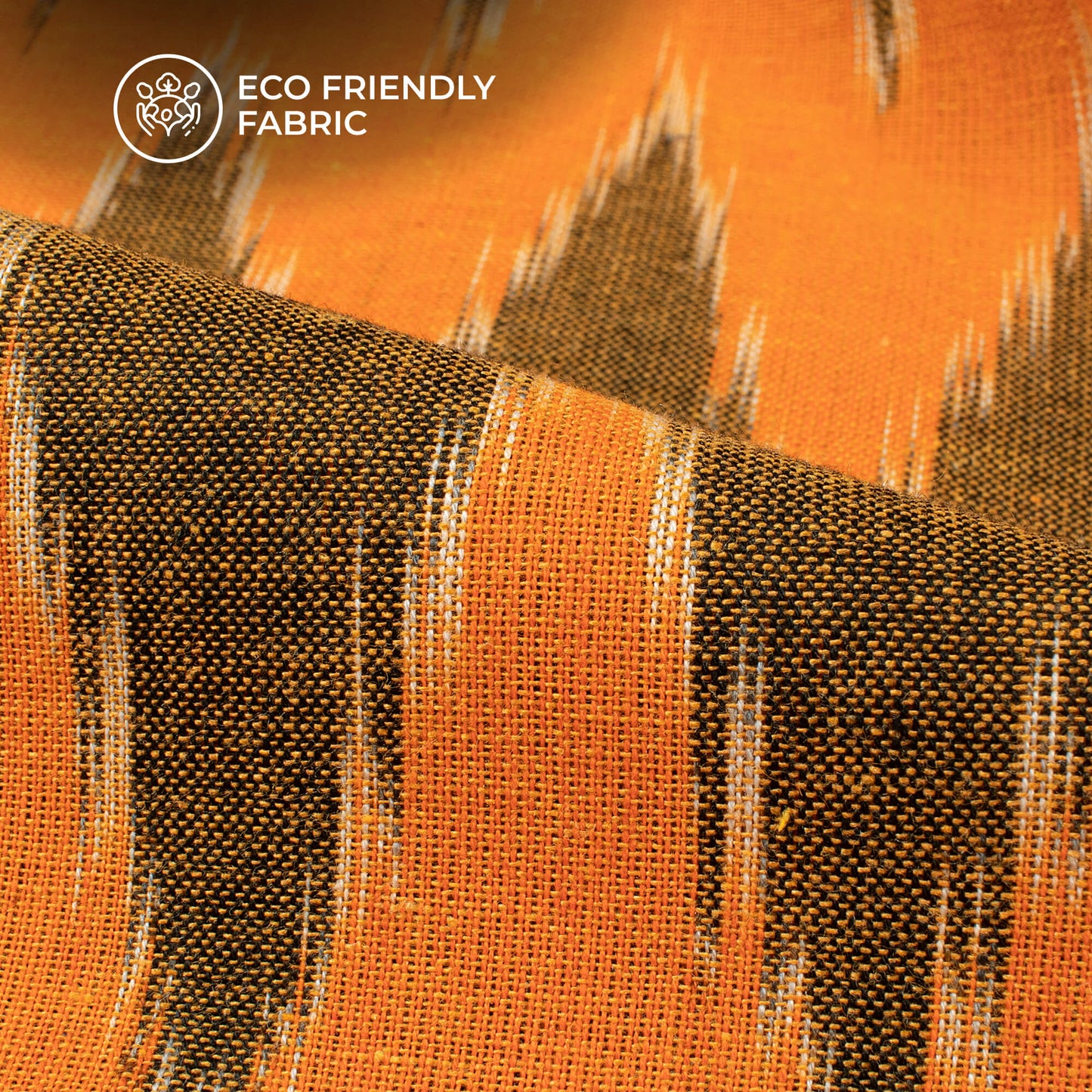 Yellow Pochampally Pre-Washed Ikat Cotton Fabric