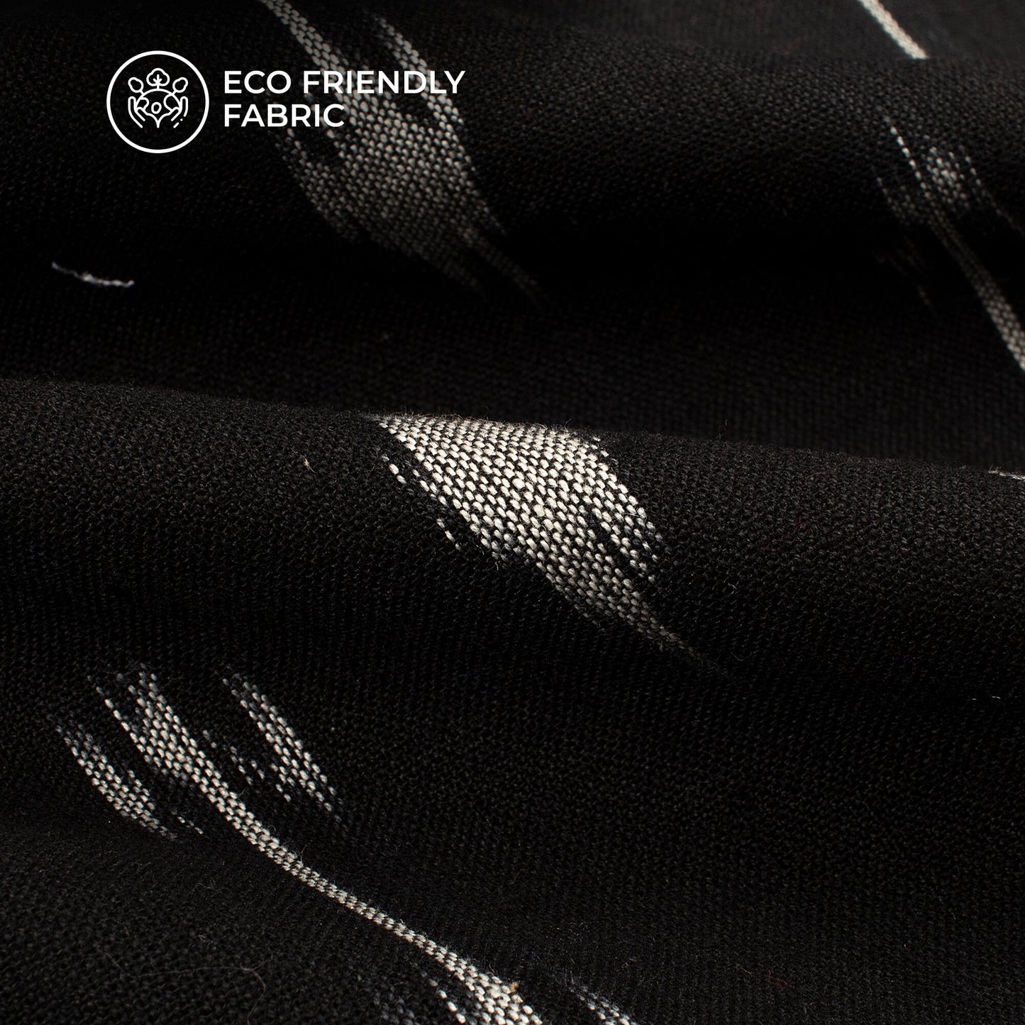Black Arrow Pre-Washed Pochampally Ikat Cotton Fabric